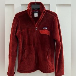 Patagonia Retool Fleece Full Zip Jacket Rust Dark Red Small